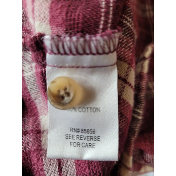 Gander Mountain Guide Series Shirt Womens L Flannel Cotton Button Outdoor Wine P - Picture 6 of 8